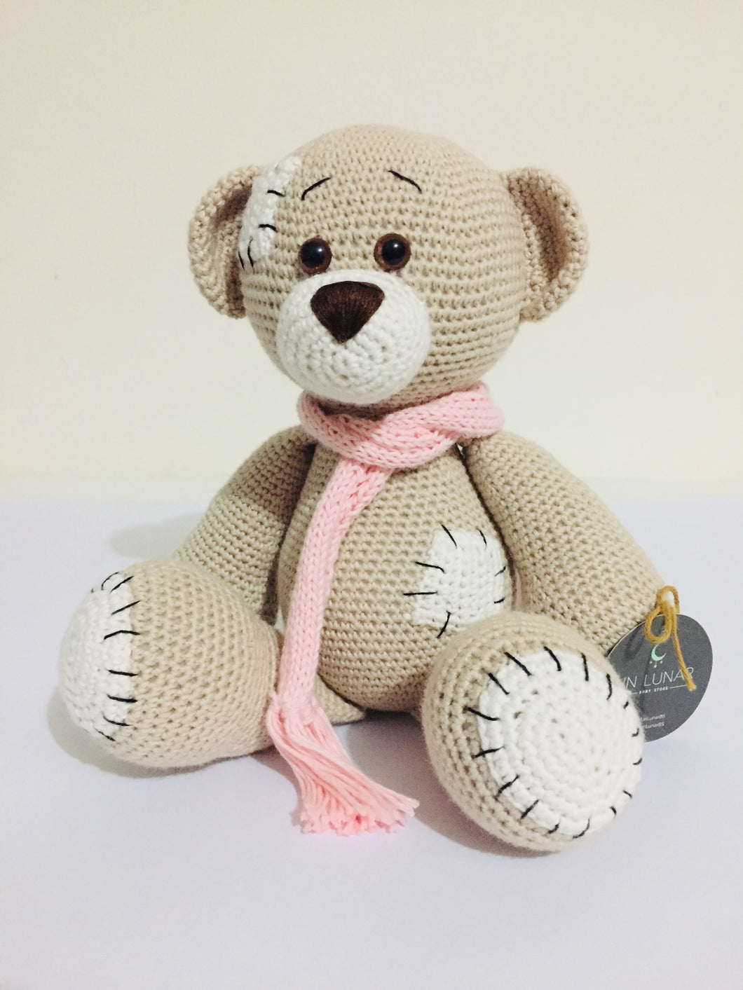 Oso Parche Beige - Rosa